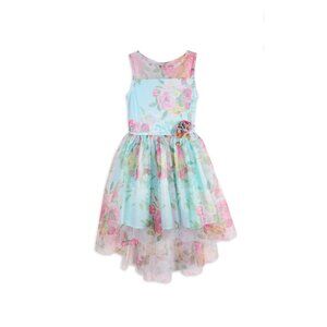 Zunie Girl Floral Bow Waist Hi Low Dress NEW WITH TAGS